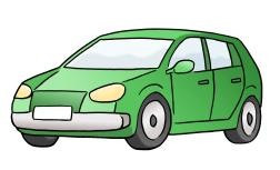Hier ist ein Bild von einem grünen Auto zu sehen.