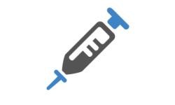 Hier ist ein Symbol von einer Spritze zu sehen. Hier ist ein Symbol von einer Spritze zu sehen.