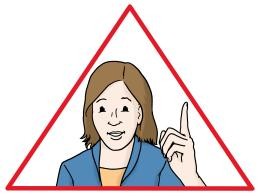 Hier ist ein Bild von einer Frau zu sehen. Die Frau hält ihren Zeigefinger nach oben.