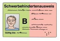 Hier ist ein Mauszeiger zu sehen, der auf eine Bild eines Schwerbehindertenausweises klickt. Hier ist ein Mauszeiger zu sehen, der auf eine Bild eines Schwerbehindertenausweises klickt.