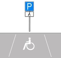Hier ist ein Bild von einem Behindertenparkplatz zu sehen.