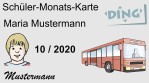 Hier ist ein Bild von einer Schülermonatsfahrkarte zu sehen. Hier ist ein Bild von einer Schülermonatsfahrkarte zu sehen.