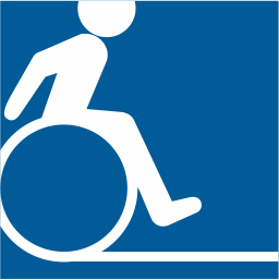 Hier ist ein symbolischen Rollstuhlfahrer Bild zu sehen.