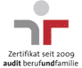 Hier ist ein Logo von Zertifikat berufundfamilie zu sehen.